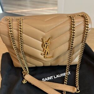 Yves Saint Laurent LOULOU calkskin bag in Natural Tan. Purchased NM. Serial #.